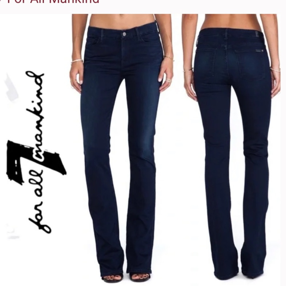 7 For All Mankind Indigo Bootcut Jean 28 - Picture 1 of 12